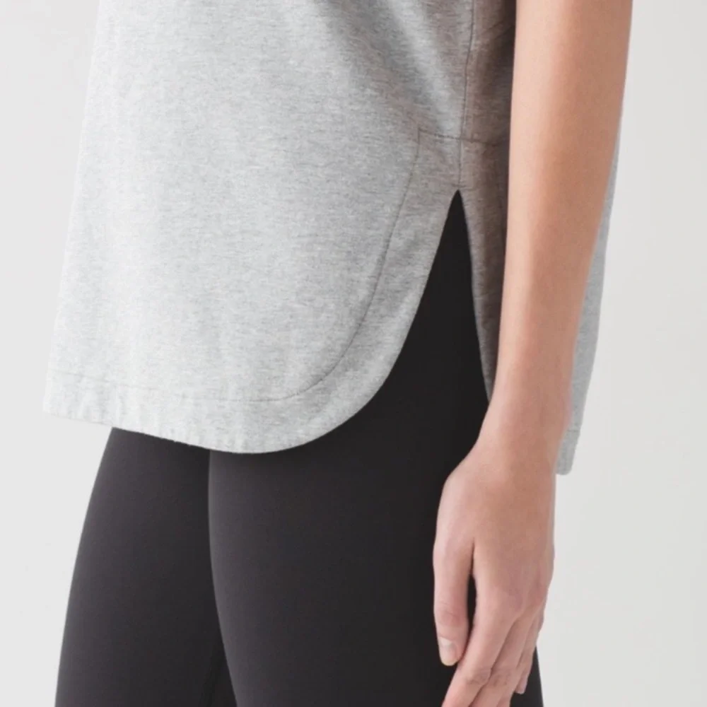 Lululemon All Time Tee Heathered Gray Size 4 - Picture 7 of 13
